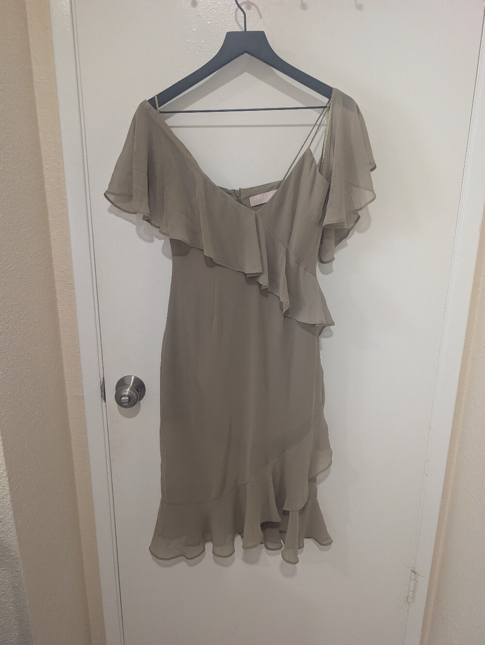 Keepsake Ruffled Chiffon Midi Dress In Willow